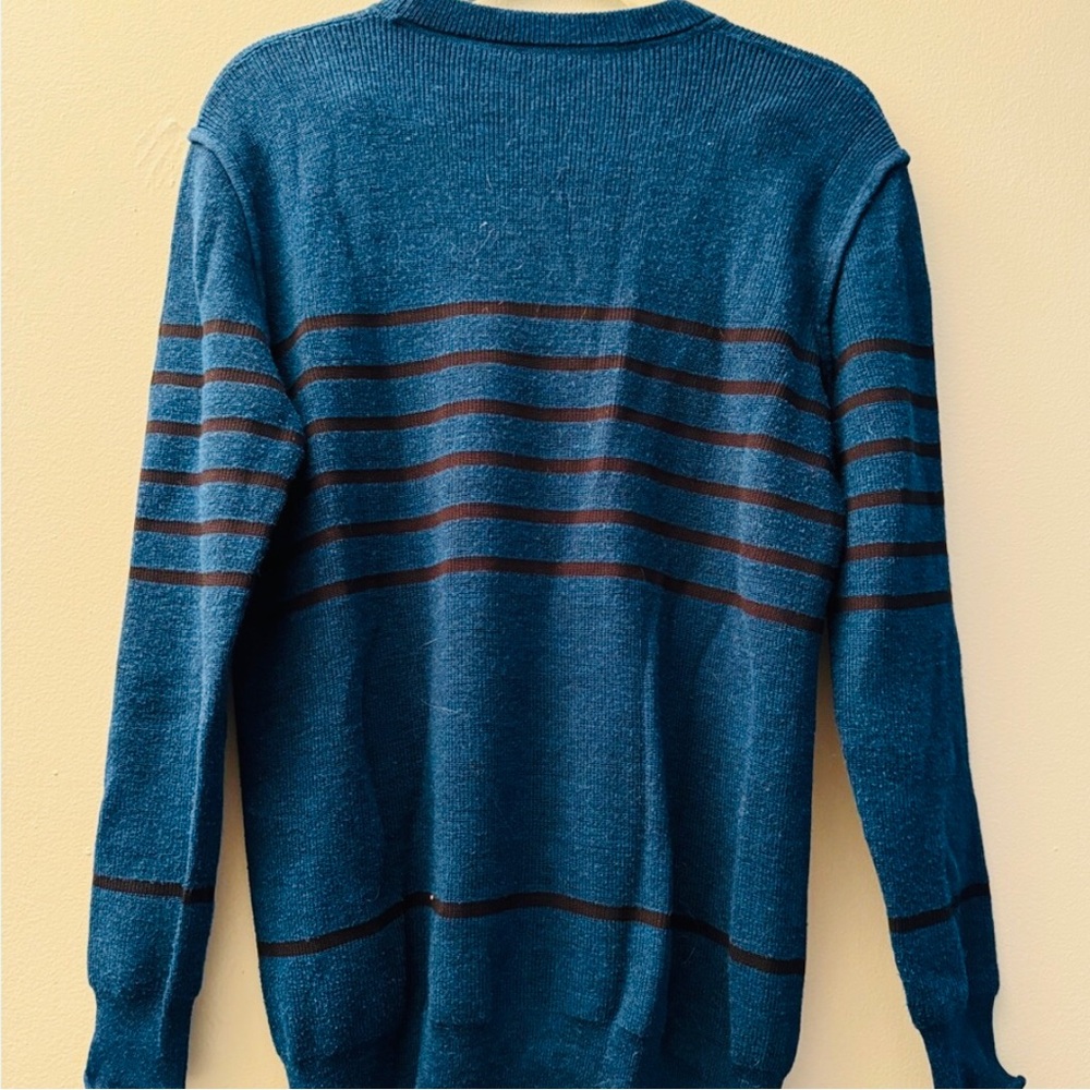 ❤️ SONIA RYKIEL ❤️ LUXURY BLUE STRIPED SWEATER AND GOLD BUTTON ACCENTS (NWOT) . - Picture 4 of 7